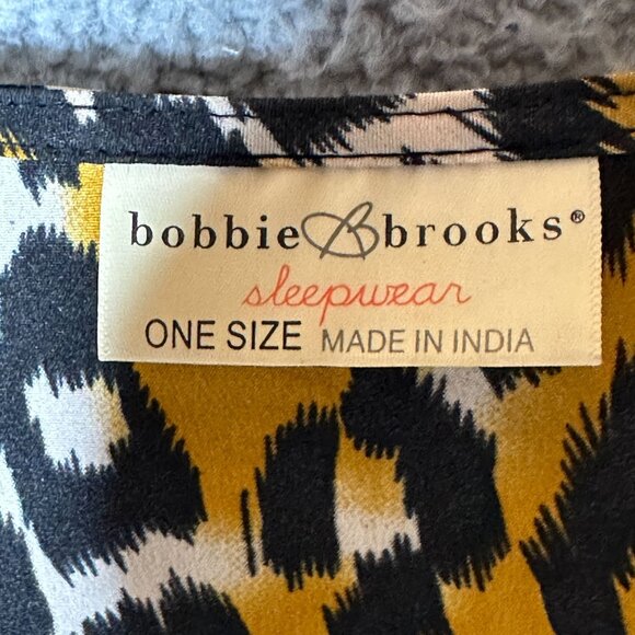 Bobbie Brooks Leopard Kimono Cover Up One Size Sleepwear Duster - Picture 8 of 11